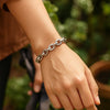 Sterling Silver Rhodium Plated Oval Link Bracelet, view 5