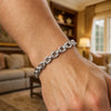 Sterling Silver Rhodium Plated Oval Link Bracelet, view 6
