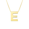 14K Yellow Gold Yours Truly Block Letter Initial E Necklace