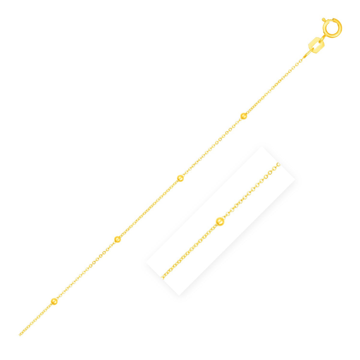 Bead Links Saturn Chain in 14k Yellow Gold (1.80 mm), view 13