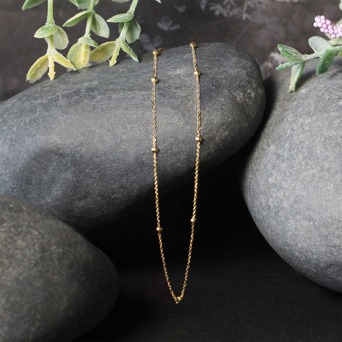 Bead Links Saturn Chain in 14k Yellow Gold (1.80 mm), view 15