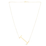 14K Yellow Gold Yours Truly Large Initial I Necklace, view 2