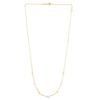 14K Yellow Gold Pearl Bead Tin Cup Station Necklace