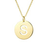 14K Yellow Gold Disc Initial S Pendant