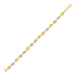 14K Tri Color Gold Mariner Link Bracelet (4.90 mm)