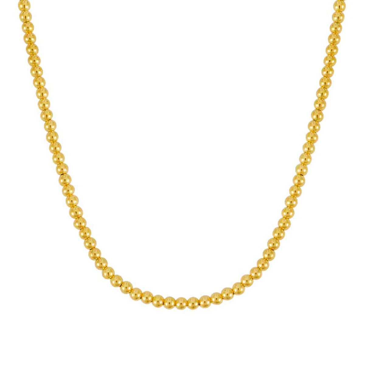 14K Yellow Gold Bead Chain Necklace (4.00 mm)