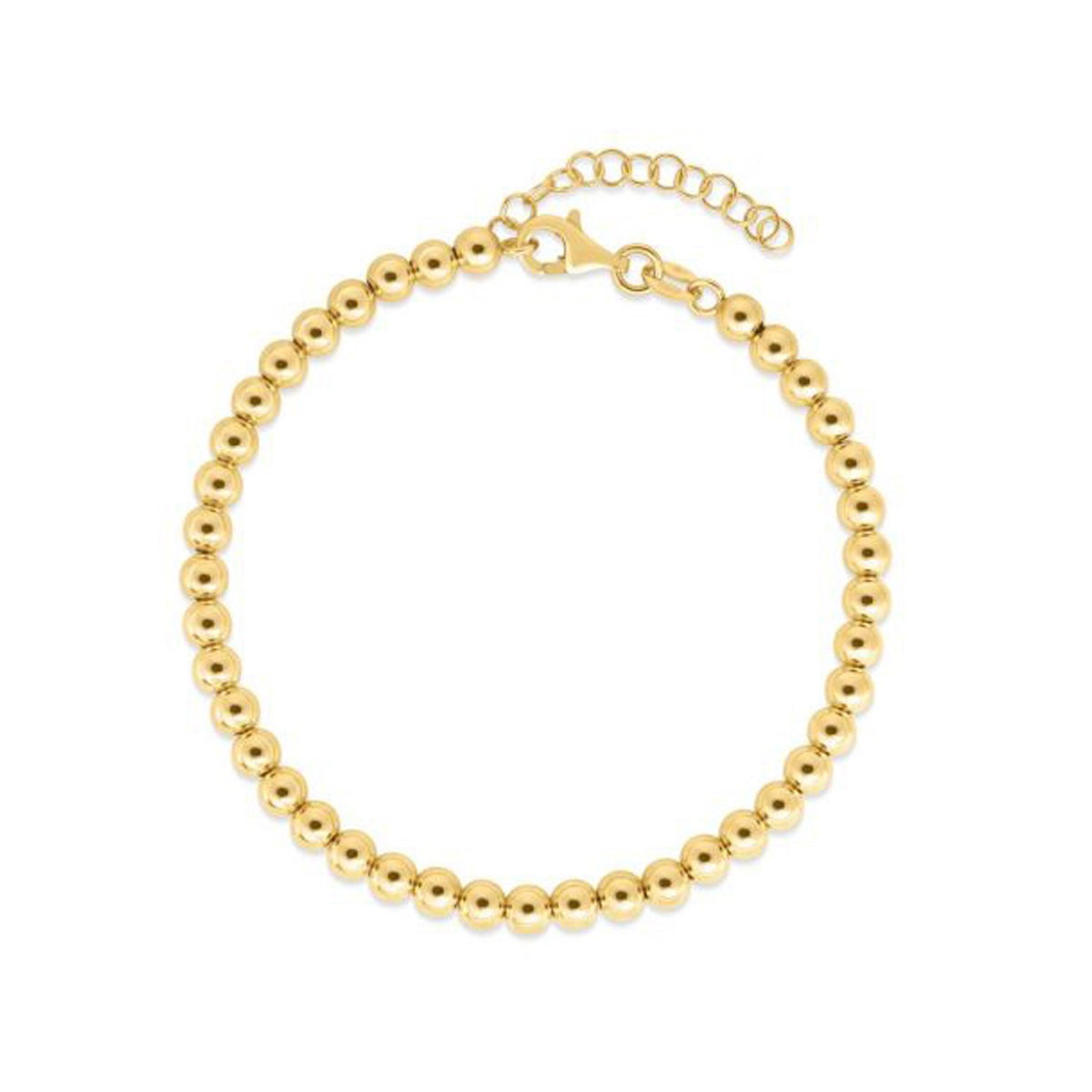14K Yellow Gold Bead Chain Necklace (4.00 mm), view 2