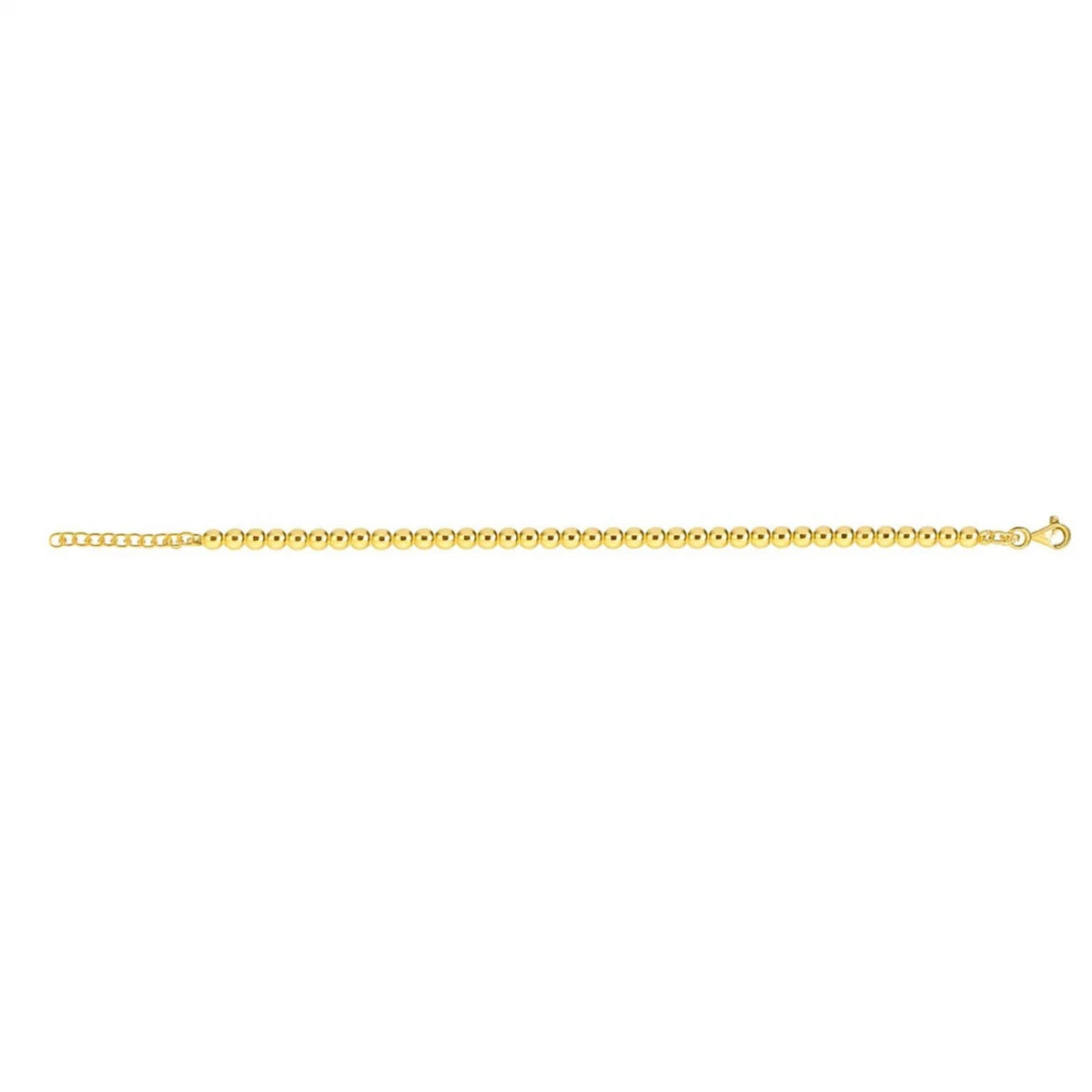 14K Yellow Gold Bead Chain Necklace (4.00 mm), view 3