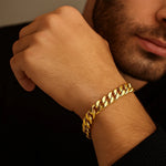 14K Yellow Gold Classic Miami Cuban Bracelet (10.10 mm), view 3