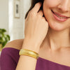 Sterling Silver Yellow Gold Plated Extra Thick Tubogas Bracelet (18.00 mm), view 4