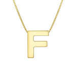 14K Yellow Gold Yours Truly Block Letter Initial F Necklace, view 2