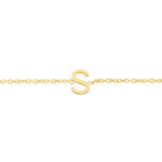 14K Yellow Gold Mini Initial S Bracelet, view 3