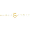 14K Yellow Gold Mini Initial S Bracelet, view 3