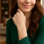 14K Yellow Gold Mini Initial S Bracelet, view 5