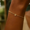 14K Yellow Gold Mini Initial S Bracelet, view 6