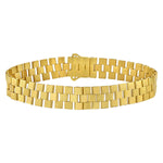 14K Yellow Gold Small Cobblestone Link Bracelet (10.00 mm), view 2