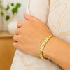 14K Yellow Gold Small Cobblestone Link Bracelet (10.00 mm), view 5