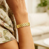 14K Yellow Gold Small Cobblestone Link Bracelet (10.00 mm), view 6