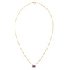 14K Yellow Gold Emerald Cut Amethyst Necklace