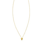 14K Yellow Gold Puffed Mini Cross Pendant Necklace