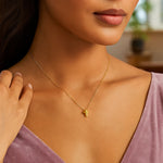 14K Yellow Gold Puffed Mini Cross Pendant Necklace, view 4