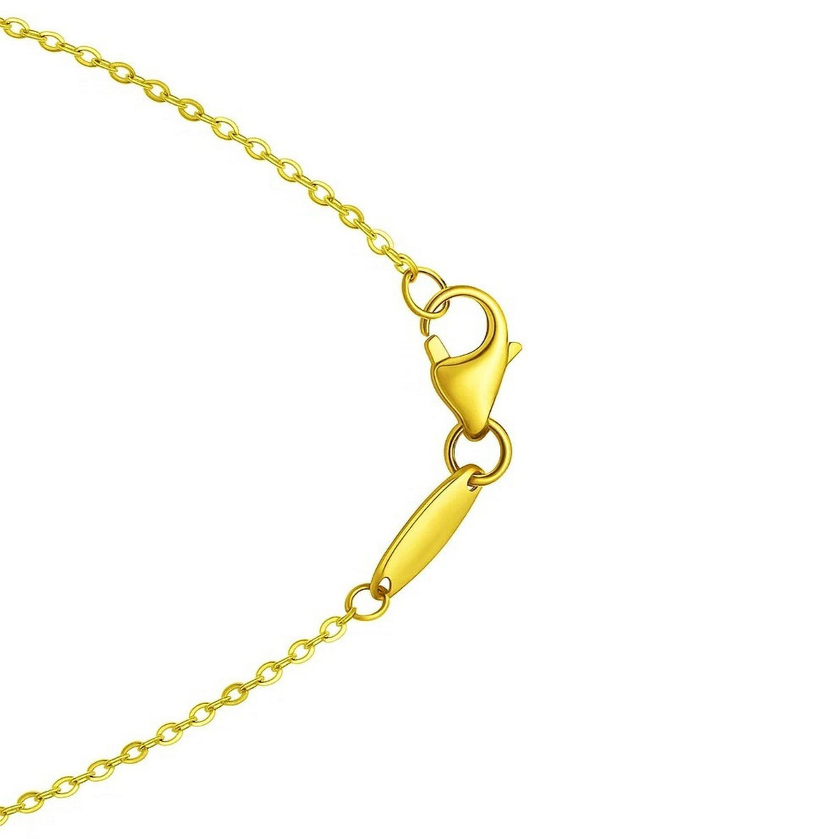 14K Yellow Gold Puffed Mini Cross Pendant Necklace, view 6