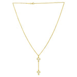 Double Cross Drop Necklace in 14K Yellow Gold, view 2