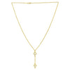 Double Cross Drop Necklace in 14K Yellow Gold