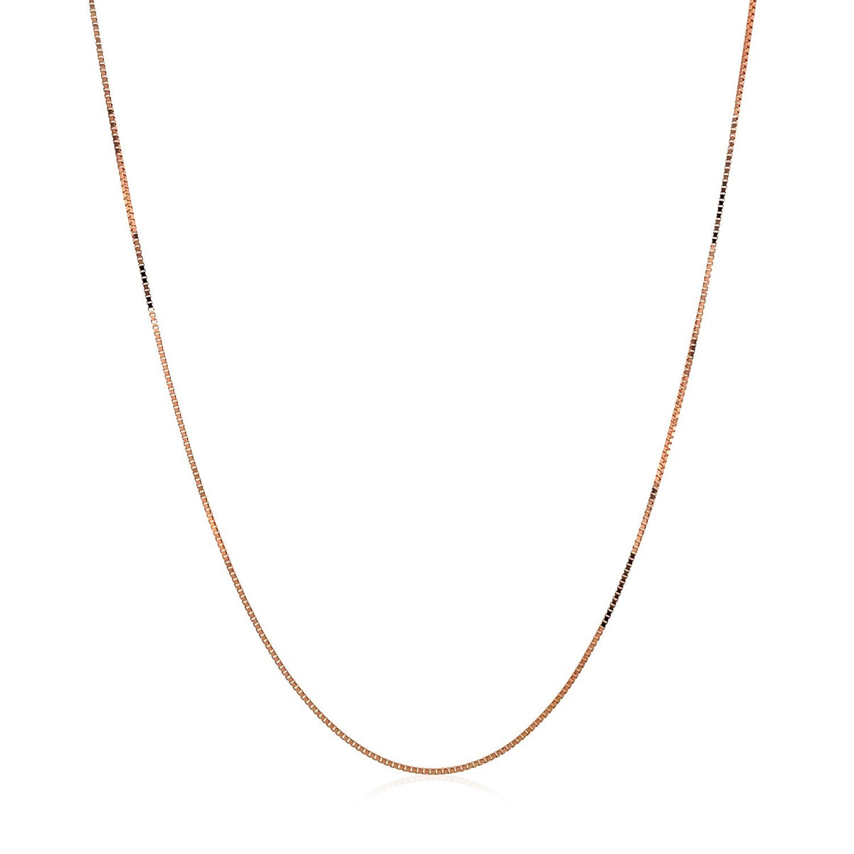 10k Rose Gold Classic Box Chain (0.45 mm), view 2