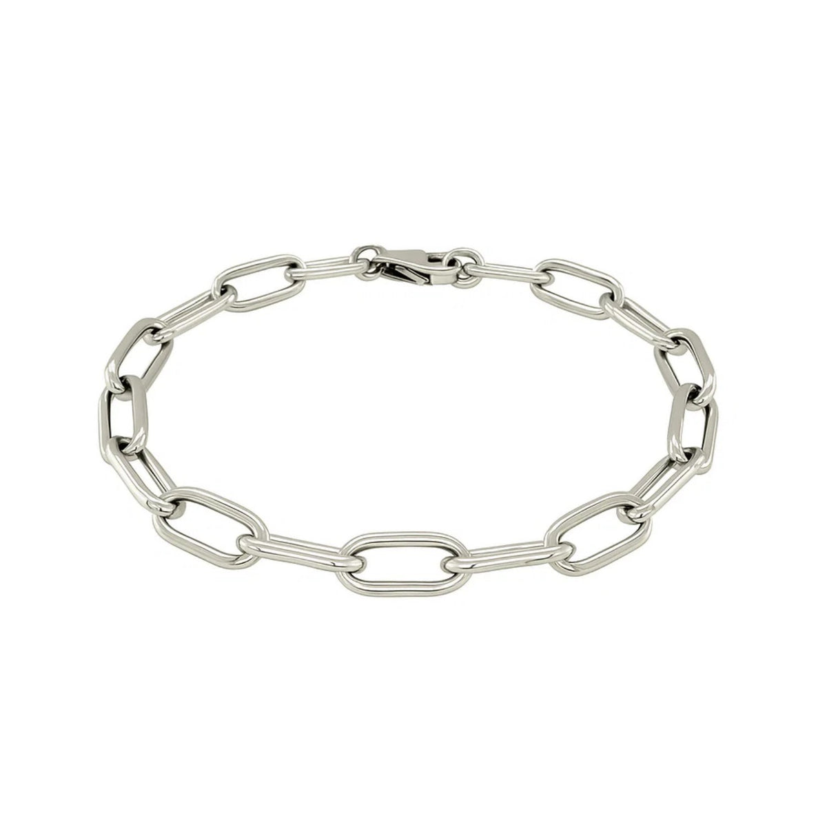 Sterling Silver Wide Paperclip Chain Bracelet (6.50 mm), view 4