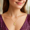 14K Yellow Gold Helium Initial E Pendant