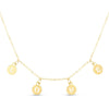 14k Yellow Gold Love Necklace with Circle Drops