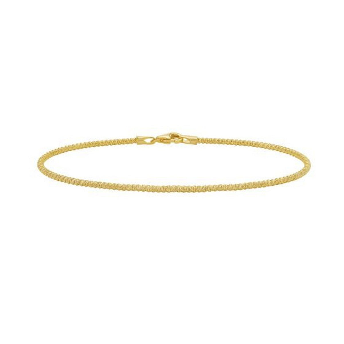 14K Yellow Gold Diamond Cut Sparkle Spring Bracelet (1.70 mm), view 2