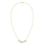 14K Yellow Gold Blue And White Topaz Dancing Drop Necklace, view 2