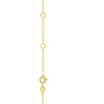 14K Yellow Gold Blue And White Topaz Dancing Drop Necklace, view 4