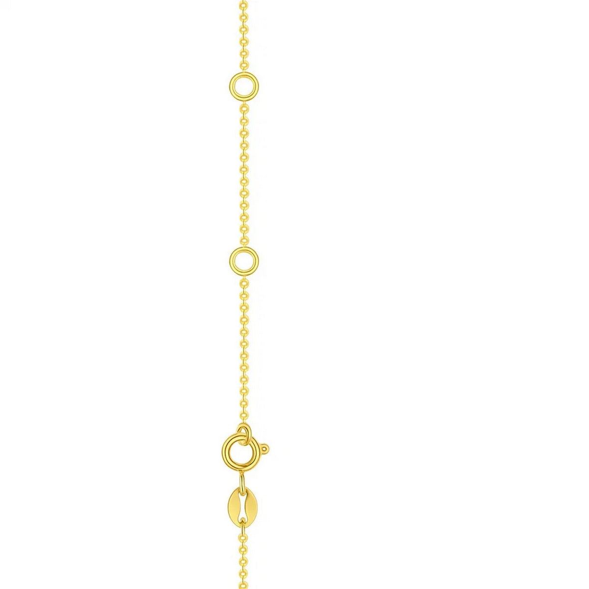 14K Yellow Gold Blue And White Topaz Dancing Drop Necklace, view 4