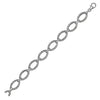 Textured Oval Link Bracelet in 14K White Gold (8.60 mm)