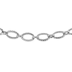 Textured Oval Link Bracelet in 14K White Gold (8.60 mm), view 2