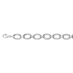 Textured Oval Link Bracelet in 14K White Gold (8.60 mm), view 3