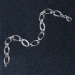 Textured Oval Link Bracelet in 14K White Gold (8.60 mm), view 4