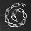 Textured Oval Link Bracelet in 14K White Gold (8.60 mm), view 5
