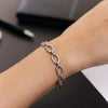 Textured Oval Link Bracelet in 14K White Gold (8.60 mm), view 7