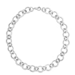 Sterling Silver Rhodium Plated Round Link Bracelet, view 2