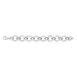 Sterling Silver Rhodium Plated Round Link Bracelet, view 4