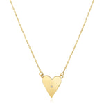14K Yellow Gold High Polish Elongated Heart Necklace