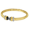 14K Yellow Gold Black Pyramid Art Deco Open Cuff Bangle (6.00 mm), view 2