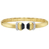 14K Yellow Gold Black Pyramid Art Deco Open Cuff Bangle (6.00 mm), view 3