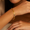 14K Yellow Gold Paperclip Chain Bracelet with Diamond Link (6.00 mm), view 2