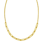14K Yellow Gold Adjustable Paperclip Link Necklace