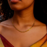 14K Yellow Gold Adjustable Paperclip Link Necklace, view 3